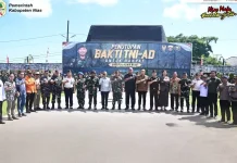 Bupati Nias Hadiri Penutupan Karya Bakti Skala Besar TNI-AD