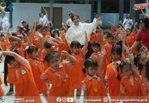 Bunda PAUD Ajak Siswa TK Rutin Olahraga dan Makan Bergizi