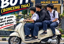 Polres Nias Imbau Pelajar Hindari Bonceng Tiga