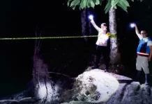 Akses Jalan di Tetehosi I Putus Polsek Gido Pasang Police Line