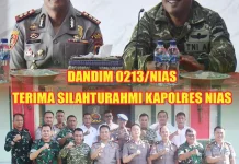 Kapolres Nias Lakukan Kunjungan Perdana ke Makodim 0213/Nias
