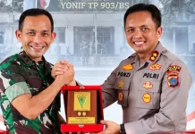 Komandan Batalyon Yonif TP 903/Baluseda Sambut Silaturahmi Kapolres Nias