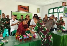 HUT ke-81 TNI, Koramil Tuhemberua Terima Surprise Lintas Sektor