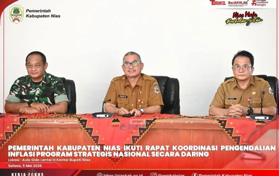 Sekda Nias Ikuti Rakor Pengendalian Inflasi Daerah Secara Daring