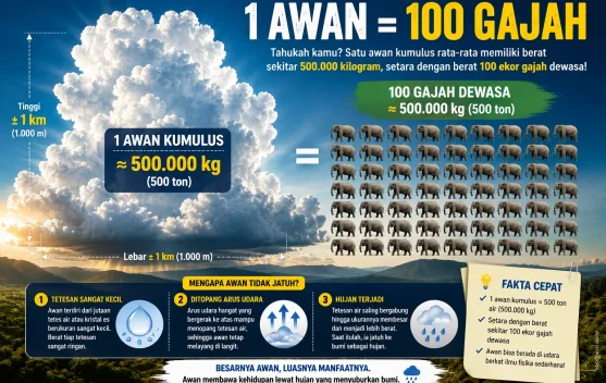 Fakta Satu Awan Setara Seratus Gajah