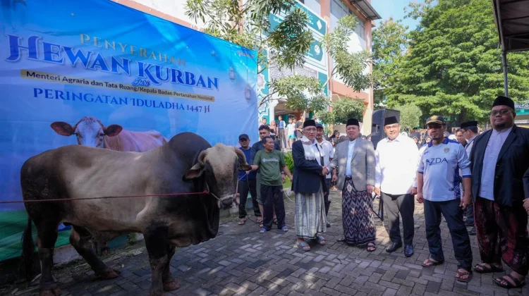 Menteri Nusron Serahkan Hewan Kurban ke Ponpes Darunnajah, Momentum Kebersamaan
