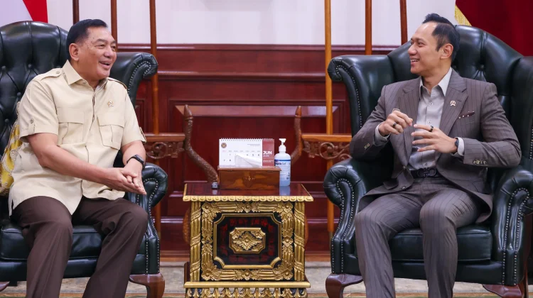 Menhan RI Terima Menko Infrastruktur dan Pembangunan Kewilayahan