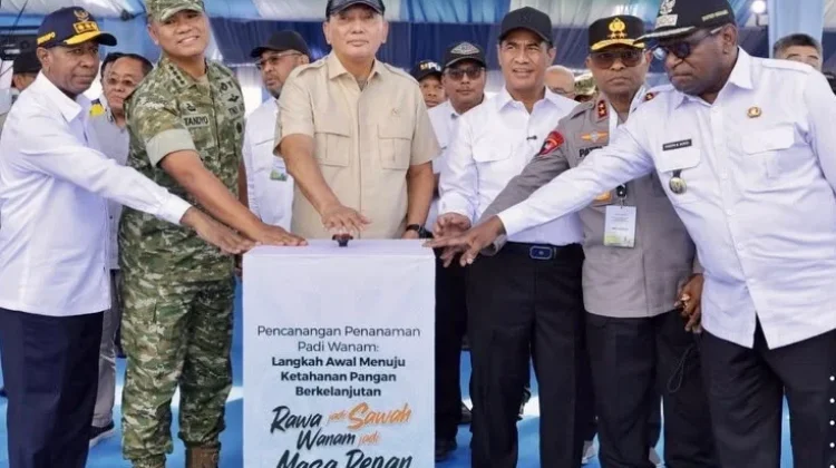 Menhan RI Dukung Penanaman Padi dalam Rangka Program Strategis Nasional di Wanam