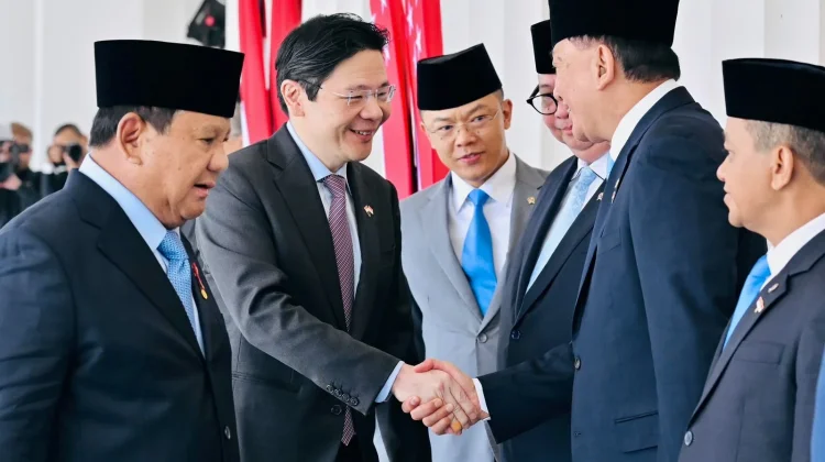 Menhan Sjafrie Dampingi Presiden Prabowo Sambut Kunjungan Resmi PM Singapura
