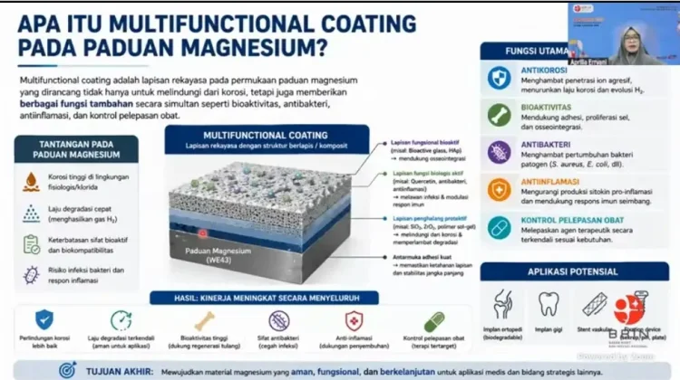 BRIN Kembangkan Implan Magnesium Biodegradable Tahan Korosi dan Antibakteri