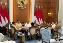 Menhan Sjafrie Dampingi Presiden Terima Wakil Ketua DPR