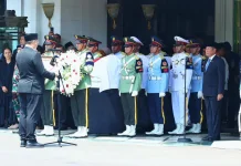 Kemhan Gelar Penghormatan dan Pelepasan Jenazah Almarhum Juwono Sudarso