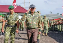 Menhan Kunjungi Yonif TP 836/Brahma Yodha, Tegaskan Komitmen Pengabdian Prajurit