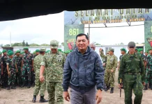 Menhan Sjafrie Berikan Motivasi dan Arahan kepada Prajurit Yonif TP 861/MK