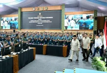 Menhan Hadiri Taklimat Presiden kepada Ribuan Perwira Siswa TNI-Polri di Seskoad