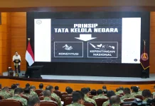 Menhan RI Berikan Pengarahan Kerja kepada Pejabat Eselon I dan II Kemhan RI