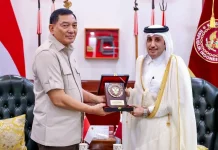 Menhan RI Terima Kunjungan Dubes Qatar, Bahas Penguatan Kerja Sama Pertahanan