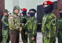 Menhan RI Hadiri Pelantikan Kenaikan Pangkat Luar Biasa Prajurit TNI