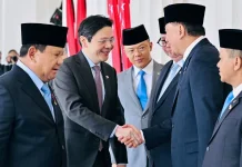 Menhan Sjafrie Dampingi Presiden Prabowo Sambut Kunjungan Resmi PM Singapura