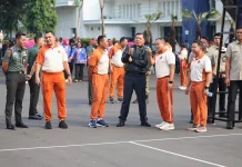 Menhan RI Berikan Semangat kepada Atlet Bola Voli Putri pada POR Kemhan Tahun 2026