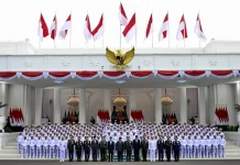 Menhan Sjafrie Dampingi Presiden Prabowo Pimpin Upacara Praspa TNI-Polri