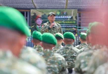 Menhan Tinjau Marshaling Area Yonif TP 939/Macan Putih, Dorong Pemberdayaan