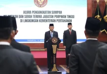 Wamenhan Pimpin Pengangkatan Sumpah, Pelantikan, dan Serah Terima Jabatan