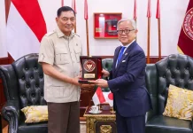 Menhan RI Terima Kunjungan Kehormatan Dubes Jepang