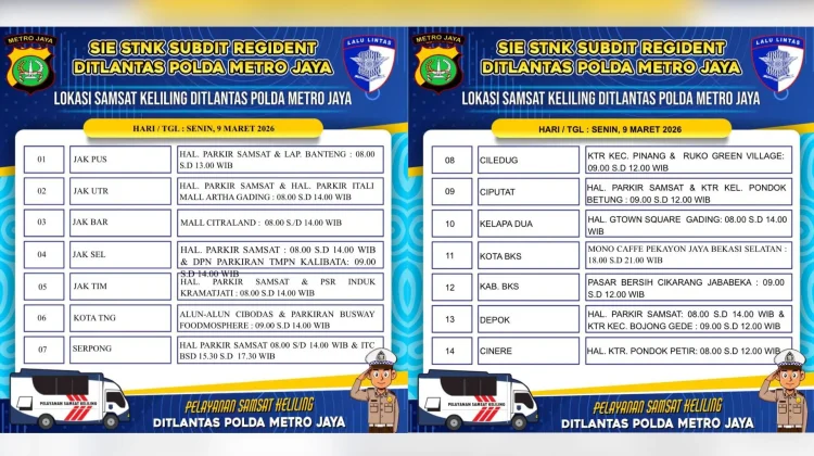 Bayar Pajak Kendaraan Bisa di Samsat Keliling, Ini Lokasi dan Jadwal Lengkapnya