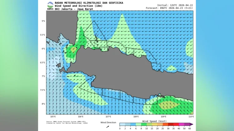 Cuaca Maritim Hari Ini, 23 April: Teluk Jakarta Diprediksi Berawan-Hujan Ringan