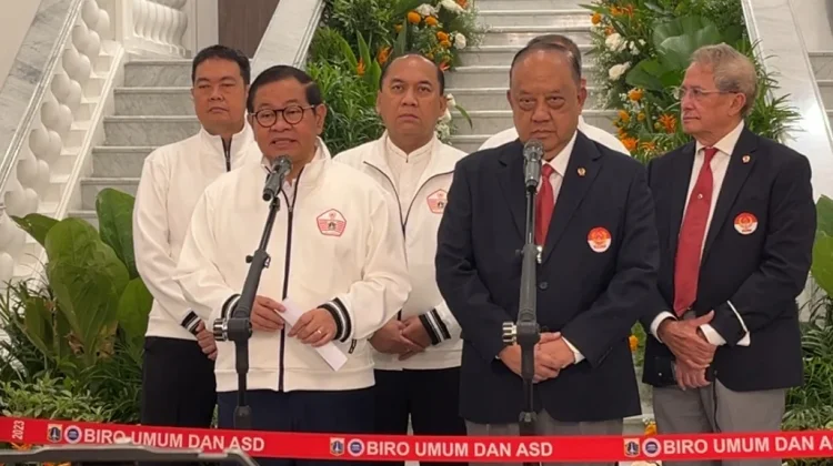 Hadiri Pelantikan KONI, Gubernur Pramono Targetkan Jakarta Juara Umum PON XXII