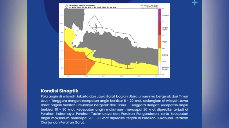 Prakiraan Cuaca Maritim Teluk Jakarta, Kepulauan Seribu dan Sekitarnya, 21 Juli