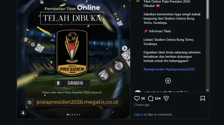 Daftar Harga Tiket Pertandingan Piala Presiden 2026