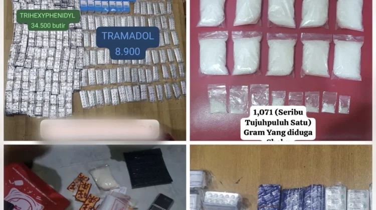 Polisi Bongkar Dua Kasus Narkoba, Sita 1 Kilogram Sabu dan 75 Ribu Butir Obat Keras