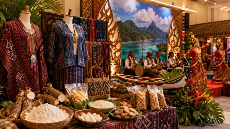 Dekranasda Prov Maluku Memamerkan Busana Tenun dan Kuliner di Jakarta