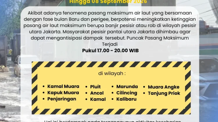Prakiraan Cuaca Maritim Teluk Jakarta dan Utara Jawa Barat 5 September 2026