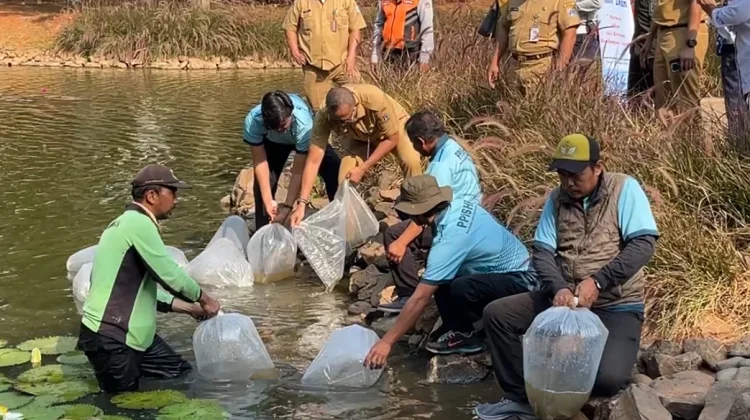 RRI Jakarta Tebar 5.000 Benih Ikan Nilem