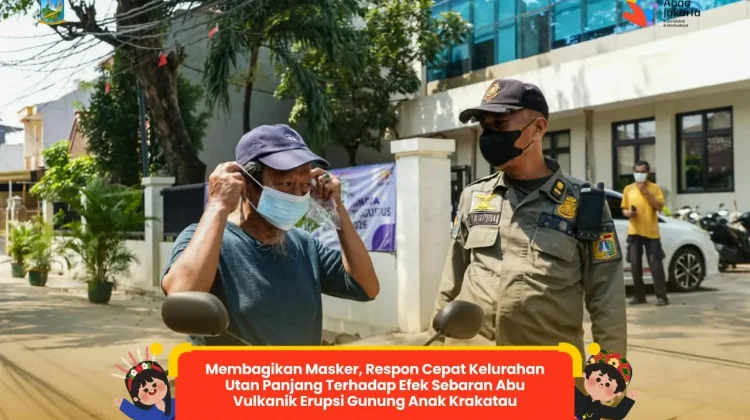 Kelurahan Utan Panjang Bagikan 400 Masker Cegah Dampak Abu Vulkanik
