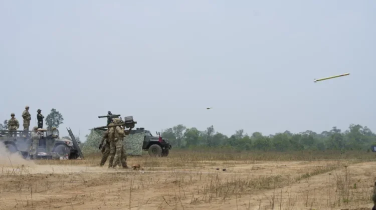 TNI AD dan Air Defense US Army Latihan Penembakan Sasaran