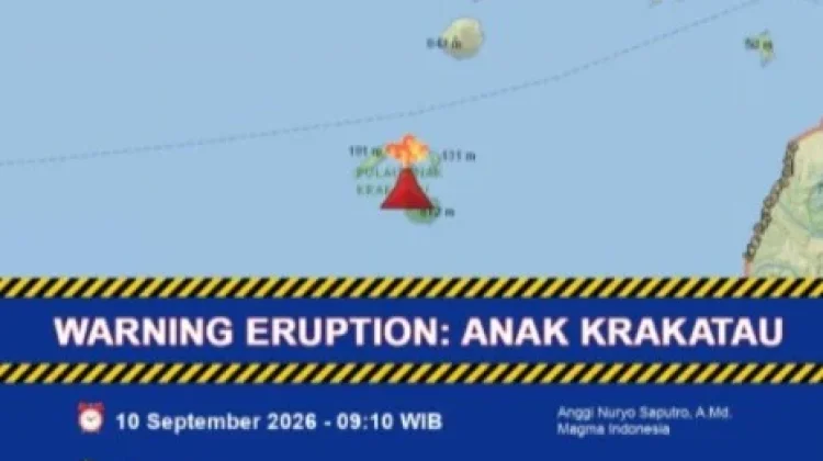 Gunung Anak Krakatau Erupsi 17 Detik, Amplitudo Capai 47 Milimeter