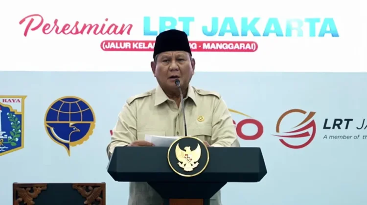 Presiden Prabowo Resmikan LRT Jakarta Rute Kelapa Gading-Manggarai