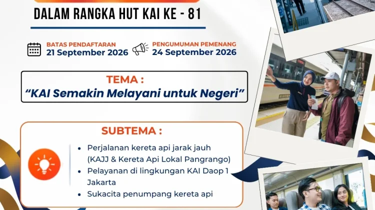 KAI Daop 1 Jakarta Gelar Lomba Fotografi Sambut HUT ke-81