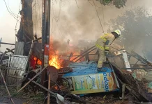 Tiga Rumah Ludes Terbakar, 9 Jiwa Berhasil Diselamatkan