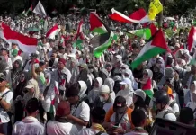 Ribuan Massa Majelis Ormas Islam Gelar Aksi di Kedubes AS