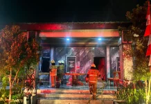 Posko Ormas GRIB Jaya di Kedoya Selatan Jakbar Terbakar