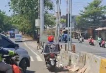 Usai Dipasang Barier Beton, Lalin di Pesing Jakbar Ramai Lancar