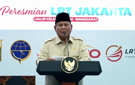 Presiden Prabowo Resmikan LRT Jakarta Rute Kelapa Gading-Manggarai