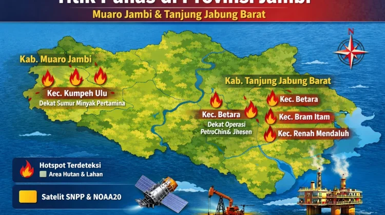 BMKG Deteksi 8 Titik Panas di Jambi, Dua Kabupaten