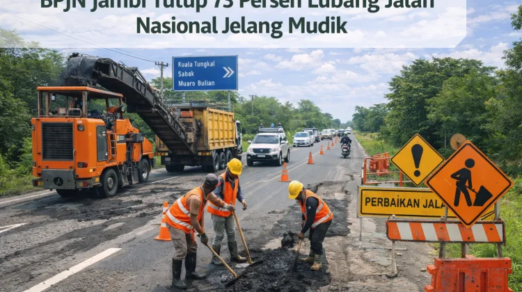 BPJN Jambi Tutup 73 Persen Lubang Jalan Nasional jelang Mudik Lebaran