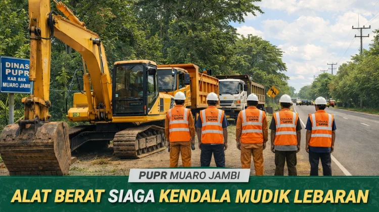 PUPR Muaro Jambi Siagakan Alat Berat Antisipasi Kendala Mudik